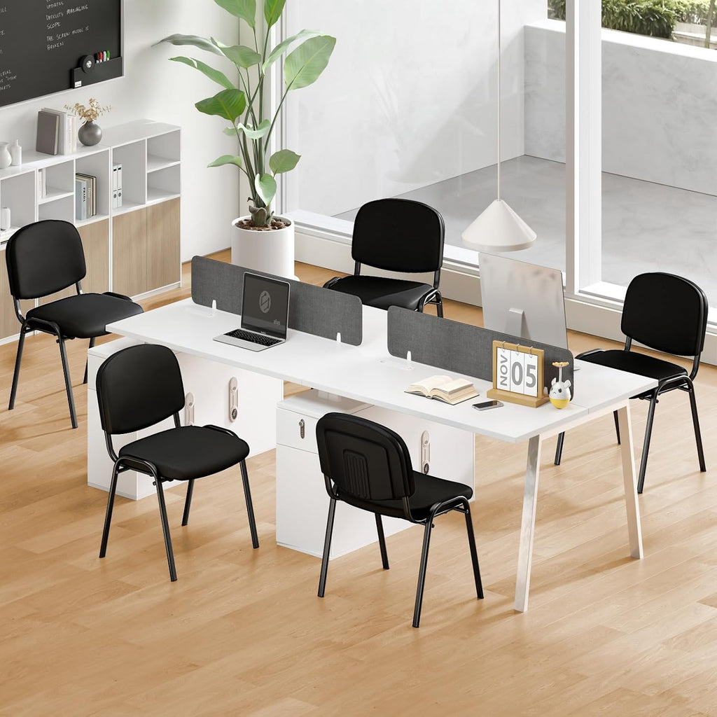 COSTWAY Guest Reception Chairs Set of 10, Stackable Conference Chairs with Upholstered Seat & Ergonomic Back, Waiting Room Chairs for Office, Reception Room, Conference Room, Events