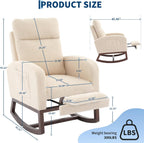 Garvee Nursery Rocking Chair with Adjustable Footrest & Side Pocket