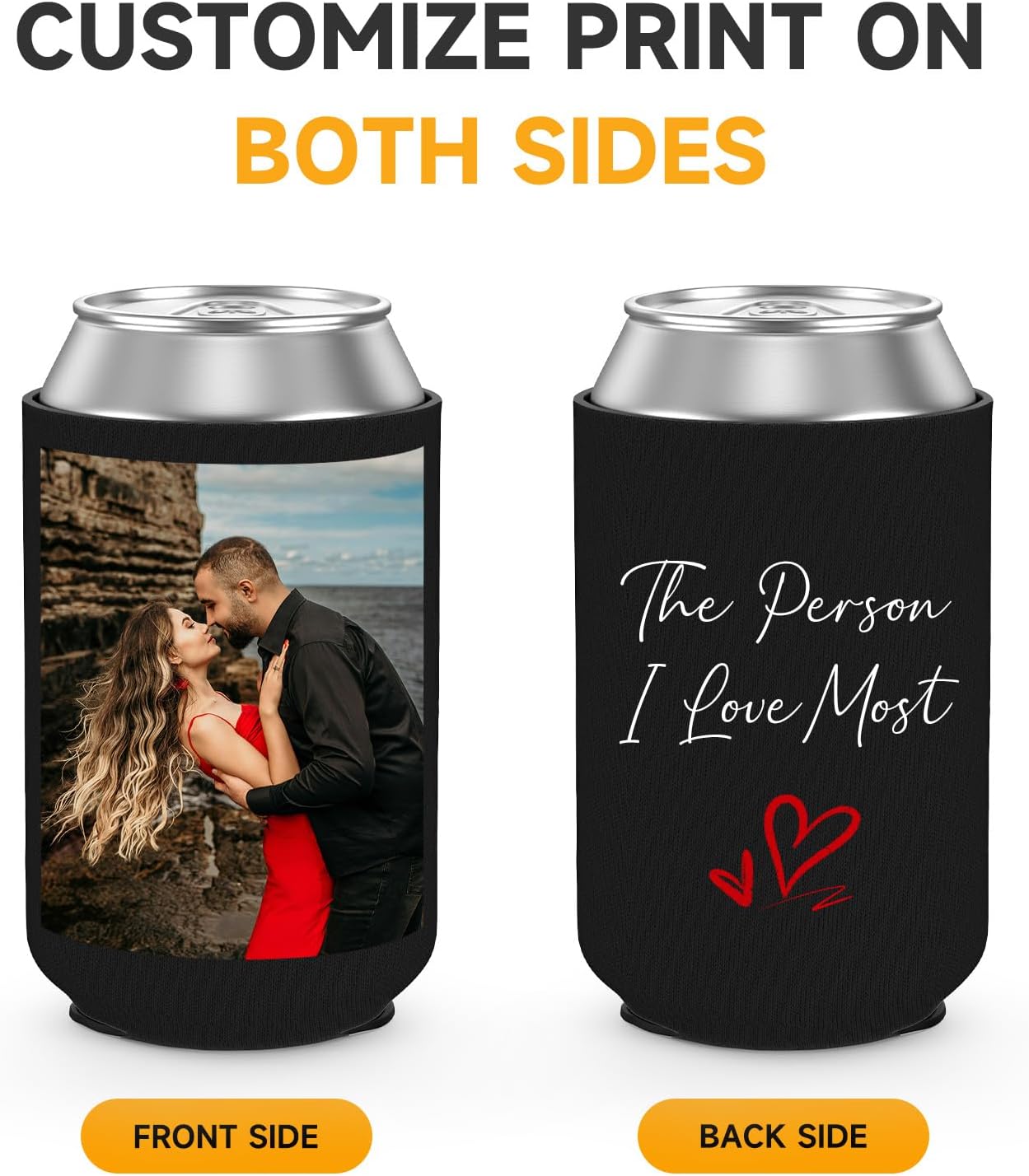 20 Pack Custom Neoprene Can Cooler Sleeve Bulk Personalized Insulated Drink Holder with Logo Image Text for Anniversary Wedding Birthday Summer Beach Party Favors