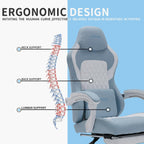 Computer Chair Gaming Ergonomic High Back Office Chairs for Adults Massage Lumbar Comfortable Leather Adjustable Swivel PC Video Game Gamingchair with Footrest