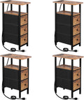 LOAKEKEL Narrow Nightstand with Charging Station