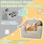 Pterying Toddler & Kids Chair Comfy for 1-3 Years Old, Toddler Couch with Washable Soft Sherpa Cover, Stable High-Resilience Foam Kid Sofa, Light Grey