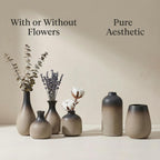 Ceramic Bud Vases, Rustic Small Vase Set of 11, Mini Pottery Vases for Flowers, Modern Farmhouse Home Decor, Clay Vases for Wedding Centerpiece, Shelf and Dinning Table Decoration