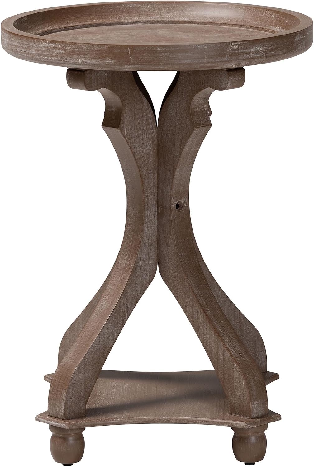 Baxton Studio Westlyn French Country Antique Brown Wood End Table
