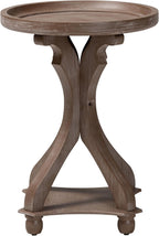 Baxton Studio Westlyn French Country Antique Brown Wood End Table