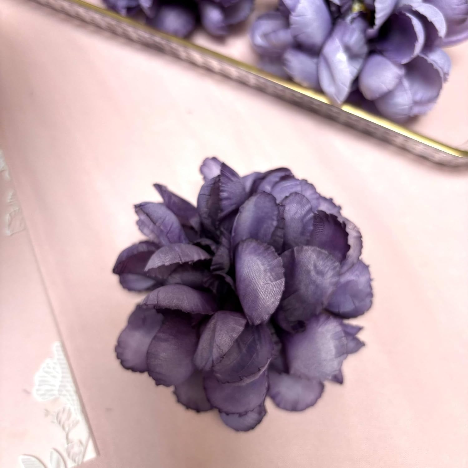 TeaSu Floating Flowers for Floating Candle Centerpieces, 12pcs Purple Artificial Flower Head for Wedding Centerpieces - Purple