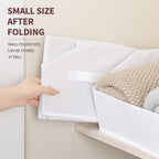 Homsorout Storage Bins for Shelves - Small Trapezoid Closet Shelf Organizer, Fabric Organization Bins with Handles, Storage Baskets for Clothes, Towel, Purse, 4 Pack, White