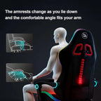 Kechen Gaming Chair, LED Light Gaming Chair with Footrest and Massage, Big and Tall Computer Chair with Lumbar Support, Gaming Chairs for Adults with Pocket Spring Cushion (LED Light, Red/Black)