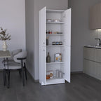 Kitchen Pantry 71" H, 4 Doors, 5 Adjustable Shelves, Laundry, White,for Kitchen