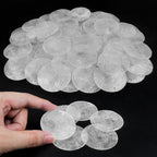 60 PCS Capiz Shells Round Natural Shells, 2 Inch White Round Capiz Shells with 2 Holes for Wind Chimes Curtain Shell Garland DIY Craft Wedding Home Decor