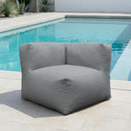 Dineli Modern Arm-Rest Chair Coner Chair Outdoor Furniture Comfy Patio Couch Sofa Outdoor Bean Bag Chair Creating a Unique Patio Garden Modular Contemporary Sofa Lazy Sofa for Outside - Dark Gray