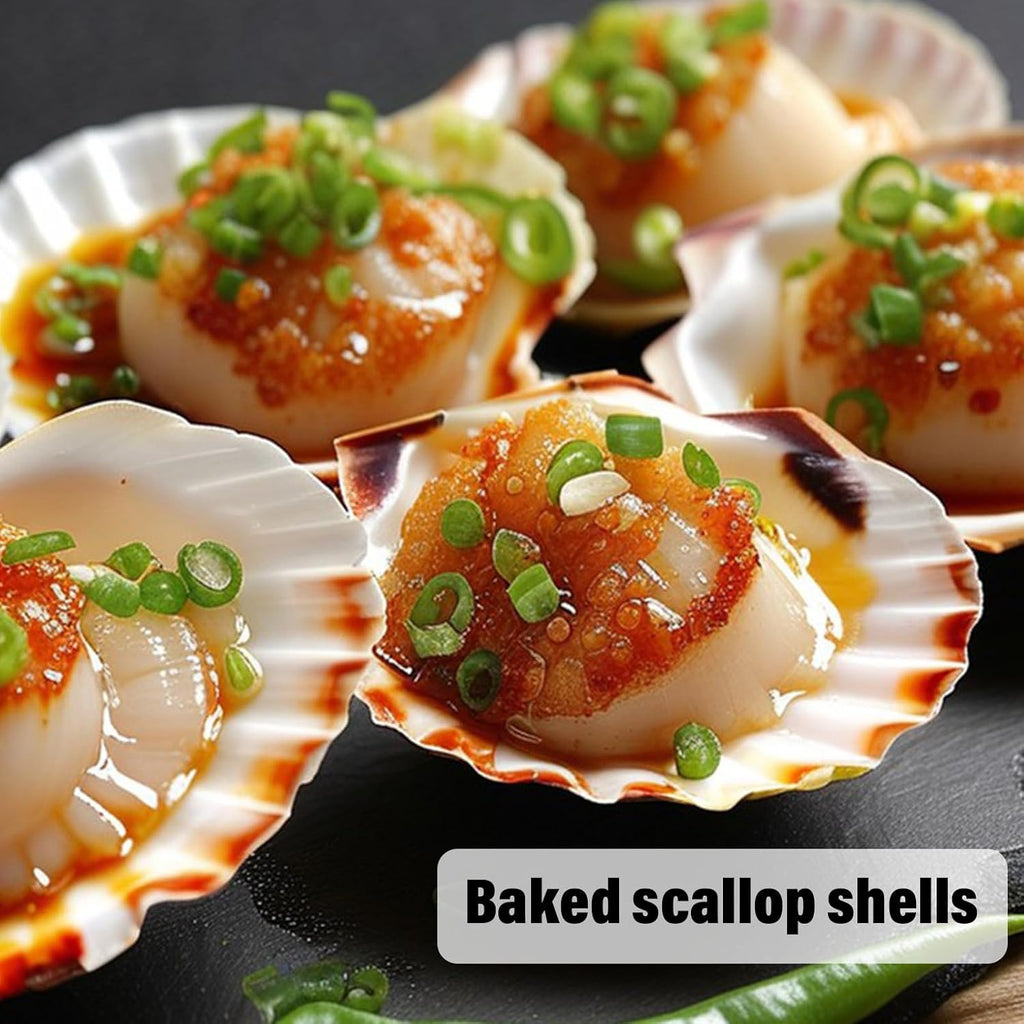 10PCS Scallop Shells 4‘’-4.5" Natural Sea Shells Yellow & Pink Hawaiian Scallop Shells for Baking DIY Craft Home Vase Fillers & Beach Wedding Party Decor (10)
