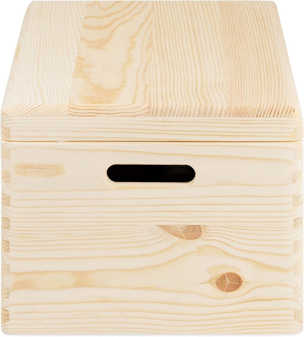 Compactor ran6481 Box with Lid, Raw Wood, 40 x 30 x 23 cm