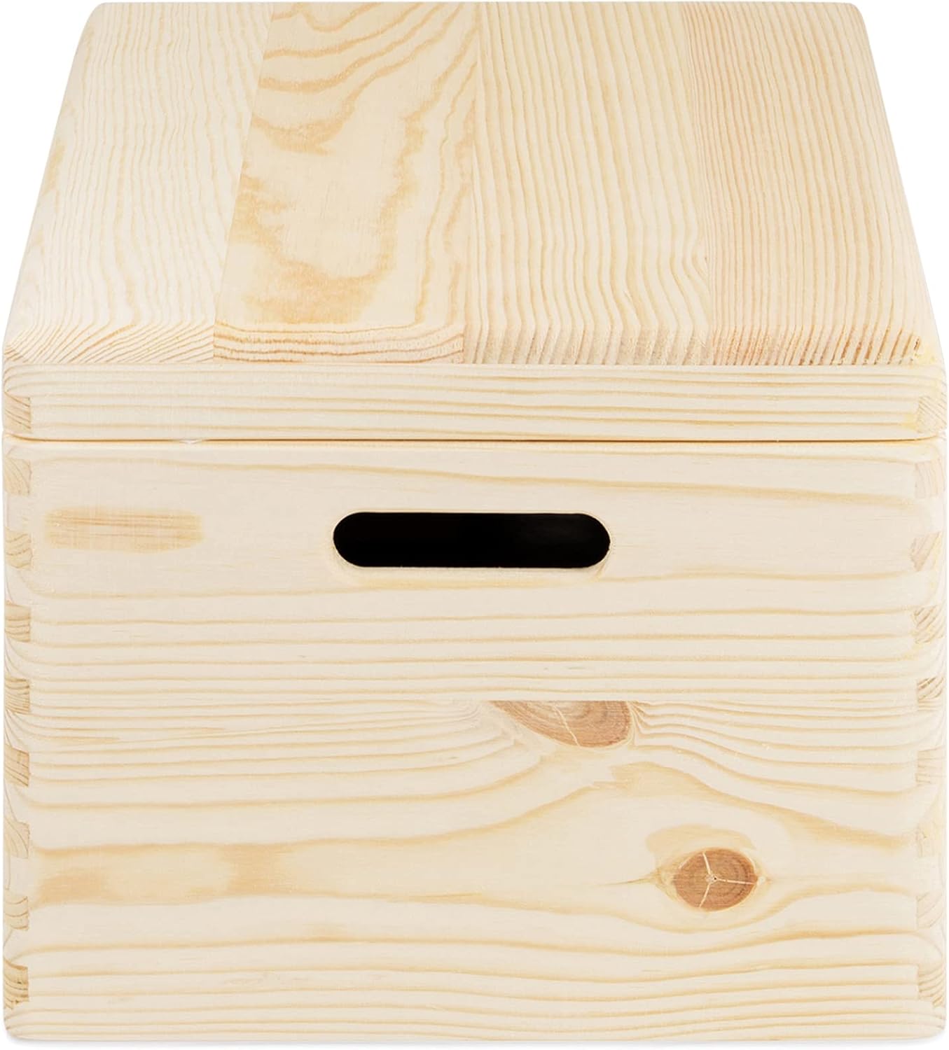 Compactor ran6481 Box with Lid, Raw Wood, 40 x 30 x 23 cm