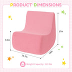Toddler Chair, Comfy Kids Sofa Chair for Playroom, Supportive Toddler Couch for Girls with Washable Cover, Small Kids Furniture Sofa for Baby Gift (L-Shape-Pink)