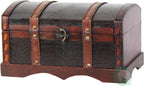 Vintiquewise(TM) Leather Wooden Chest/Trunk