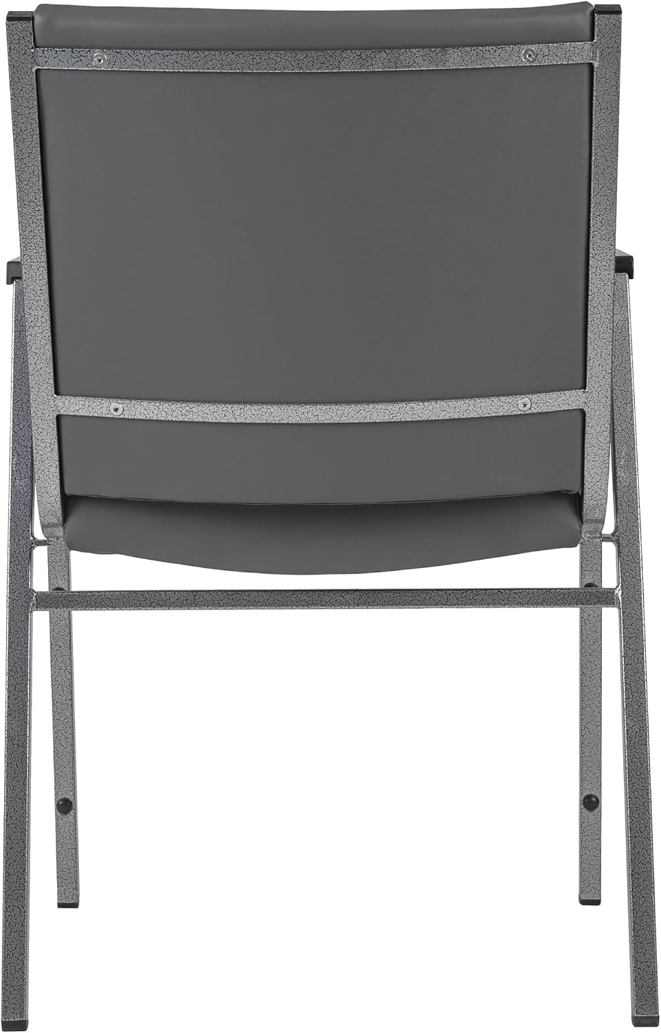 Flash Furniture Hercules Series Heavy Duty Gray Vinyl Stack Chair with Arms and Ganging Bracket, Set of 4