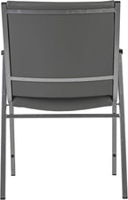 Flash Furniture Hercules Series Heavy Duty Gray Vinyl Stack Chair with Arms and Ganging Bracket, Set of 4