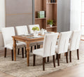 COLAMY Upholstered High Back Dining Chairs Set of 6 with Solid Rubber Wood Legs, Fabric Dining Room Chairs with Comfortable Padded Seat for Dining Room, Classic Gray Damask Pattern, Beige