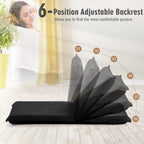 LIFEZEAL Folding Floor Chair, Reading Chair with 6 Positions Adjustable Backrest, Floor Chair with Mesh Surface, for Reading, Meditation, Yoga (Black)