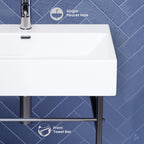 Swiss Madison Well Made Forever SM-CS711, Claire 24" Ceramic Console Sink In Glossy White Basin