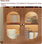 Kitchen Pantry Storage Cabinet, Tall Kitchen Storage Hutch Cabinet, Sideboard Buffet Cupboard, Freestanding Cupboard, for Bedroom, Dining Room, Office(Brown,125x100cm/49.2x39.4in)