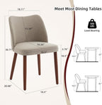 GarveeHome Wooden Dining Chairs Set of 4, Upholstered Mid Century Dining Chairs with Thick Seat Cushion and Curved Back for Dining/Kitchen/Living Room, Camel