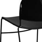 EMMA + OLIVER Black Ultra-Compact School Stack Chair - Office Guest Chair/Student Chair