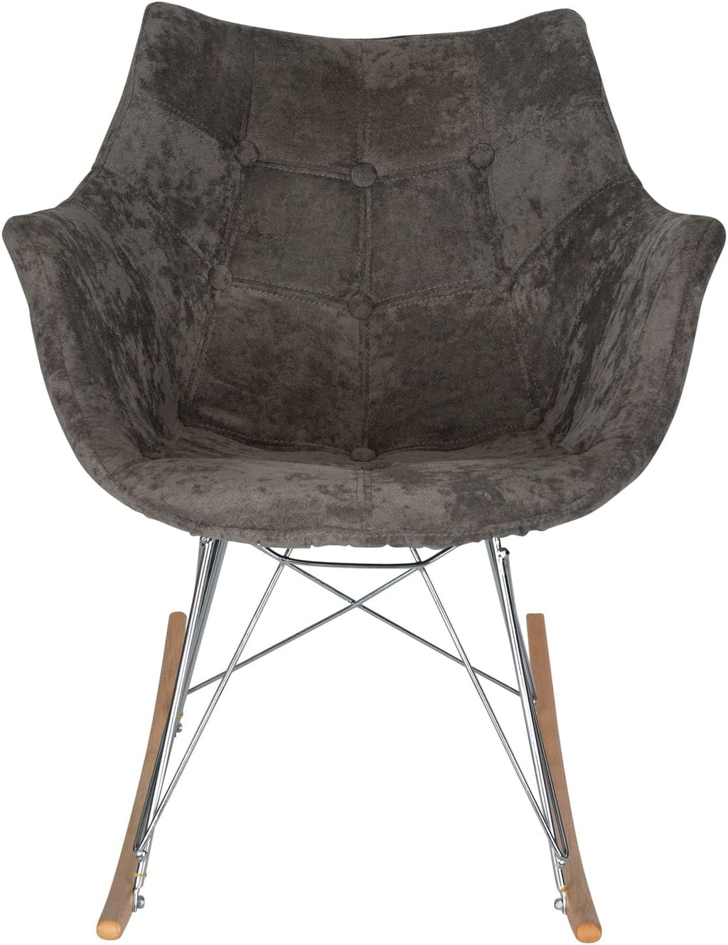 HomeStock Kids Rocking Chair - Velvet Upholstered Nursery Chair - Modern Child Rocker - Easy Assembly - Boho Style