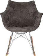 HomeStock Kids Rocking Chair - Velvet Upholstered Nursery Chair - Modern Child Rocker - Easy Assembly - Boho Style