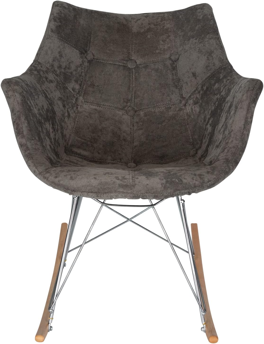 HomeStock Kids Rocking Chair - Velvet Upholstered Nursery Chair - Modern Child Rocker - Easy Assembly - Boho Style