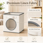 Vailando Ultra Thick Fabric Foldable Storage Cubes with Mesh Window - 11 Inch Cube Storage Organizer for Clothes, Shelves, Offices, Toys & Misc, White & Ivory, 4 Pack