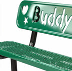 The City™ Series Buddy Benches, Green, 72" L x 12" W x 18.25" H