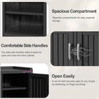ROJIK Shoe Cabinet Waterproof UV-Resistant,Storage Bench Indoor Outdoor with Adjustable Shelves,for Entryway Bedroom,Hallway,Living Room(3 Door,Black)