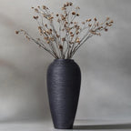 Rustic Ceramic Vase, 13.4" Black Farmhouse Tall Vase, Large Vintage Vases, Modern Terracotta Decor Vases for Home Decor, Living Room, Entryway, Table Centerpieces, Kitchen, Housewarming Gifts