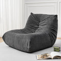 Sytopia Premium Chenille Bean Bag Chair for Adults, Oversized 40D Memory Foam Floor Sofa, Giant Deep Seat Gaming Reading Nook, No Assembly Required, Black Onyx