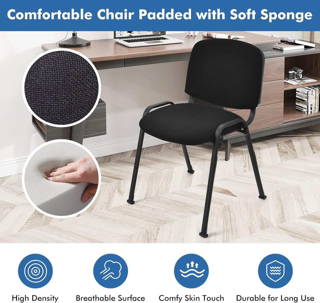 S AFSTAR Set of 10 Conference Chairs, Stackable Chair with Padded Cushion, Ergonomic Office Guest Reception Chair, Guest Chairs for Reception Waiting Room Meeting Room Office Lobby Church (10 Pack)
