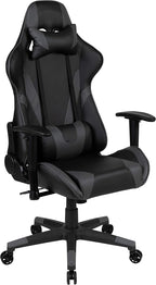 Flash Furniture X20 Gaming Chair Racing Office Ergonomic Computer PC Adjustable Swivel Chair with Fully Reclining Back in Gray LeatherSoft