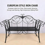 Cast Iron Garden Bench, All Weather Rustproof Patio Furniture, Multifunctional Compact Lounge Seat for Porch Balcony Bedroom Living Room