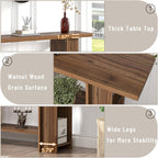 FOLUBAN Entryway Table, Modern Wood Console Table with Bottom & Side Storage Shelves, 2 Tier Sofa Table Behind Couch for Living Room, Long Hallway Table for Home Decor, 53 Inch, Walnut