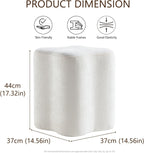 Get Set Style 14.4 Inch Flowers Shaped Ottoman,Modern Chenille Ottoman Vanity Stool for Living Room Comfortable Pouf,Stylish Sofa Foot Rest (White)