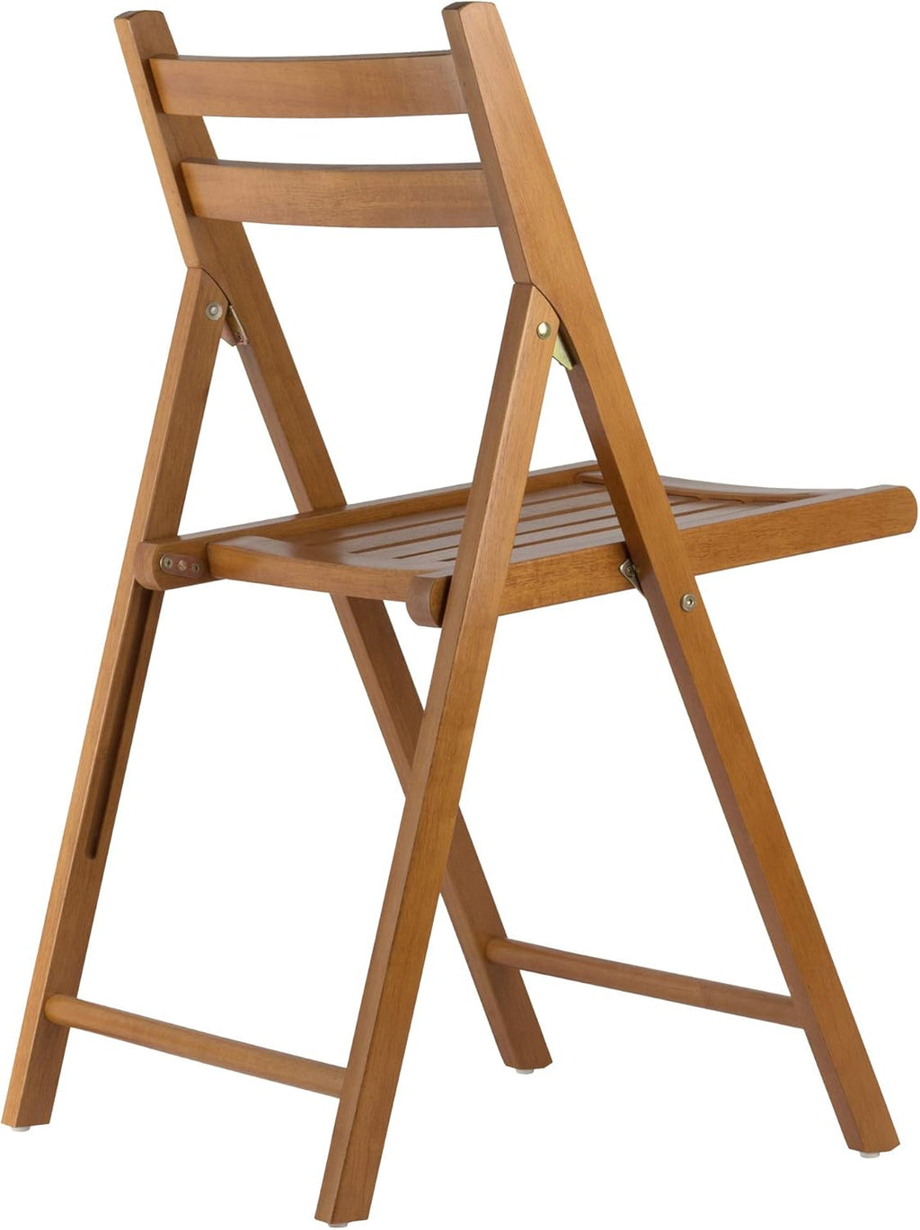 Winsome Robin Folding Chair Set of 4 in Teak, Convenient & Lightweight Portable Kitchen & Dining Chairs for Small Homes & Apartments, Indoor & Outdoor Foldable Seating