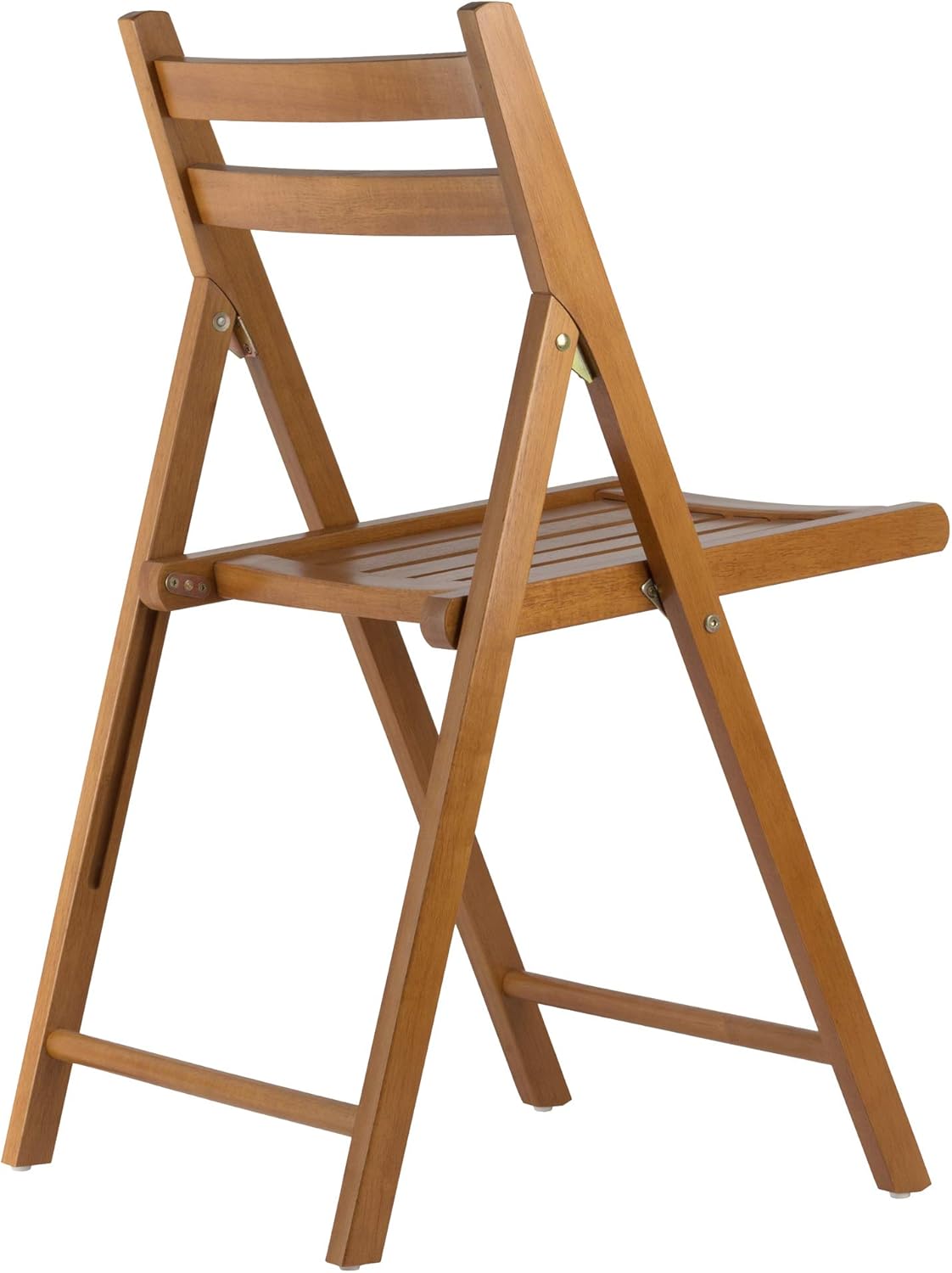 Winsome Robin Folding Chair Set of 4 in Teak, Convenient & Lightweight Portable Kitchen & Dining Chairs for Small Homes & Apartments, Indoor & Outdoor Foldable Seating