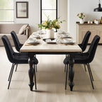 Velvet Dining Chairs, Upholstered Reception Chairs, Tufted Accent Chair with Metal Legs for Home Kitchen, Living Room, Set of 2, Black