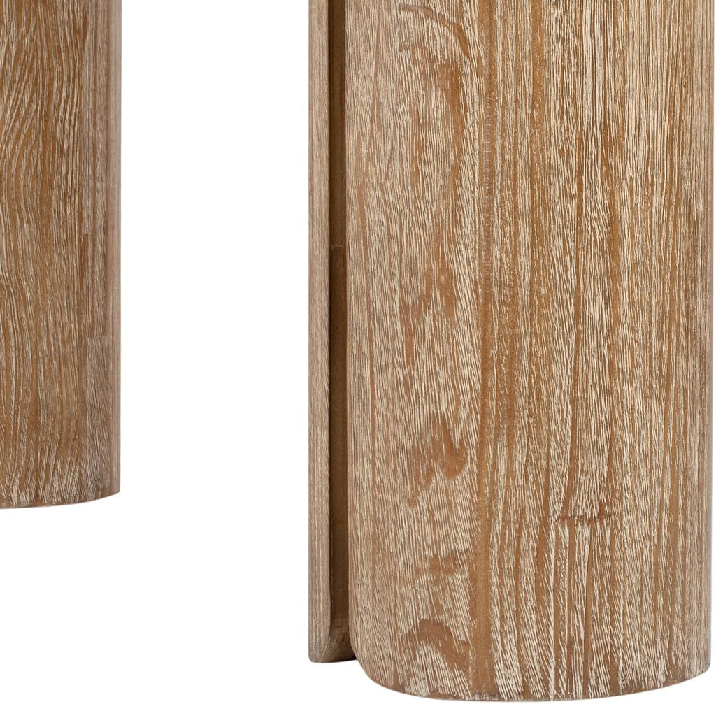 Jennifer Taylor Home Sonoma 72" Reclaimed Pine Split-Pillar Console Table, Rustic Greige Brown Reclaimed Pine Wood