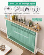 Modern Narrow Hallway Accent Table, Behind Couch Slim Table for Dorm Room, Wooden Window Sill & Radiator Tables for Home Office(White,160x20x80cm)