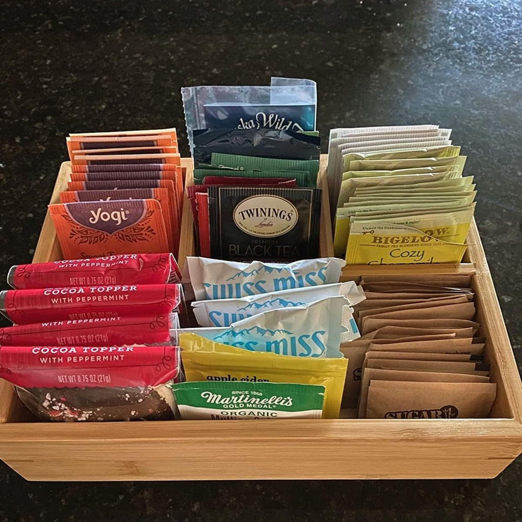 XIMISISE Tea Bag Holder, Tea Bag Storage Organizer, Tea Candy Basket, Sugar Packet Organizer, Coffee Station Condiment Organizer