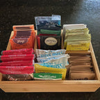 XIMISISE Tea Bag Holder, Tea Bag Storage Organizer, Tea Candy Basket, Sugar Packet Organizer, Coffee Station Condiment Organizer