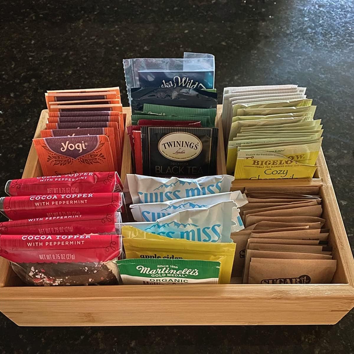 XIMISISE Tea Bag Holder, Tea Bag Storage Organizer, Tea Candy Basket, Sugar Packet Organizer, Coffee Station Condiment Organizer