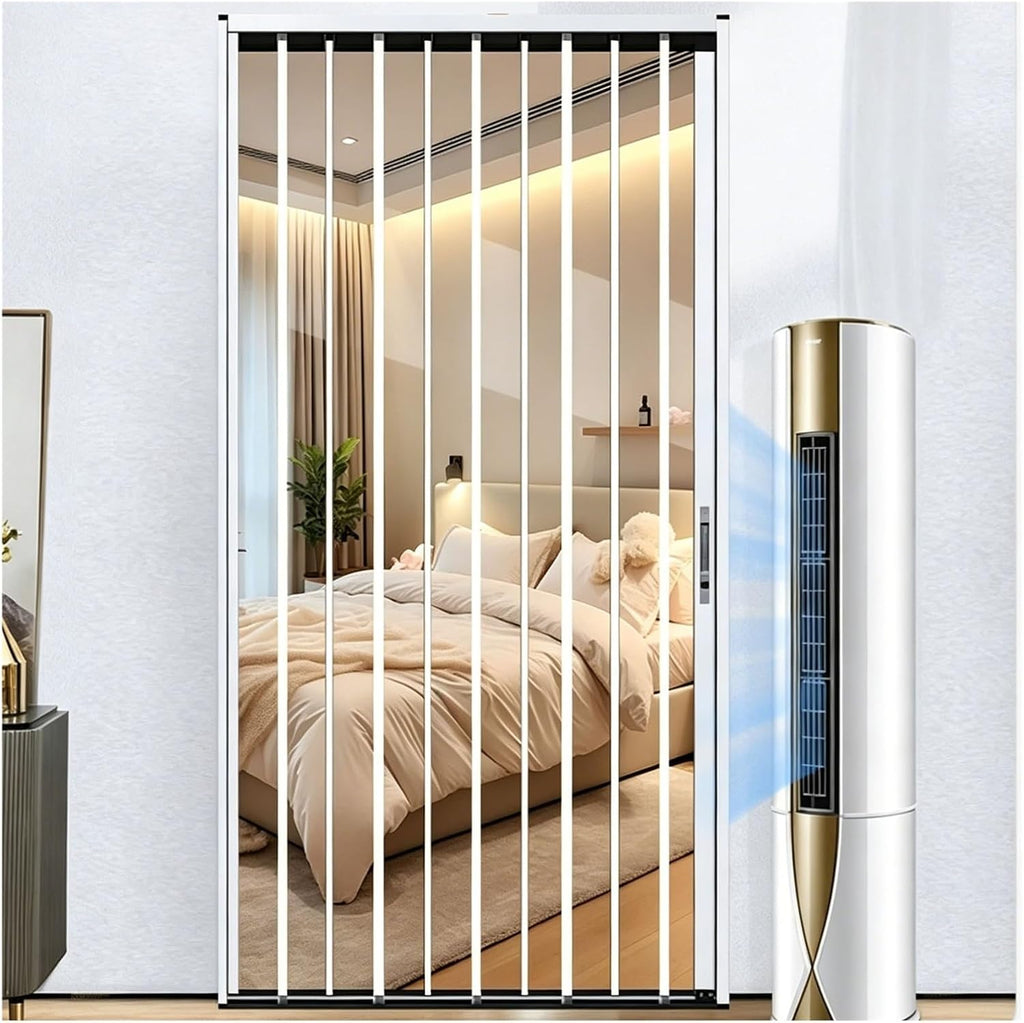 Accordion Door for Kitchen Bedroom, Folding Room Divider Aluminum Frame, Interior Privacy Door for Laundry Closet Pantry Separation(24x78in(61x198cm))